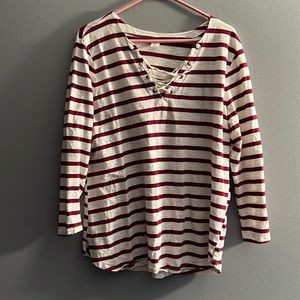 Old Navy XL red and white striped shirt
